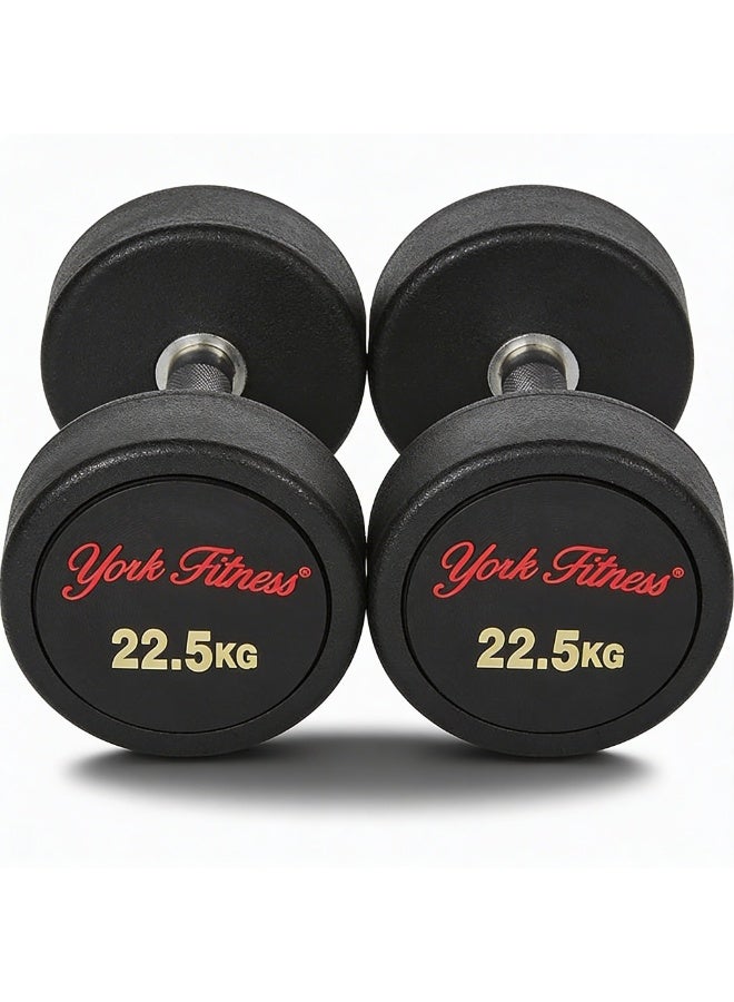 York DZLG11 22.5 kg Rubber Round Dumbbell - Image 3